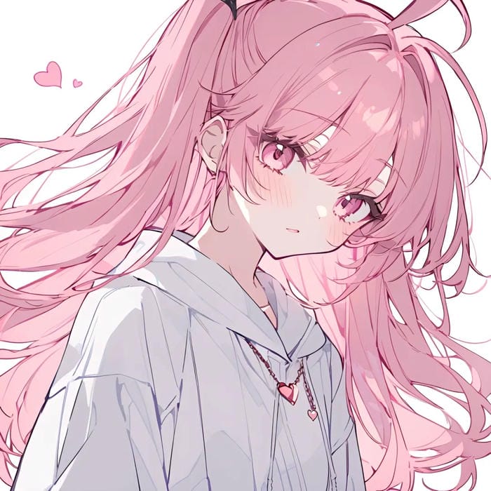 Hình ảnh anime nữ tóc hồng thanh thoát