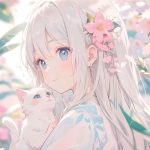 Hình ảnh anime nữ tóc trắng bí ẩn