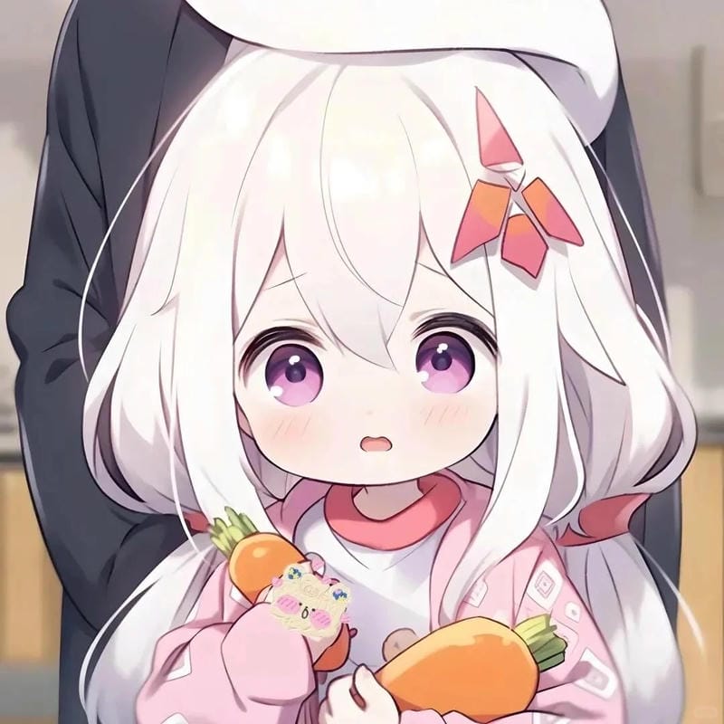 Hình ảnh anime nữ tóc trắng thanh thoát