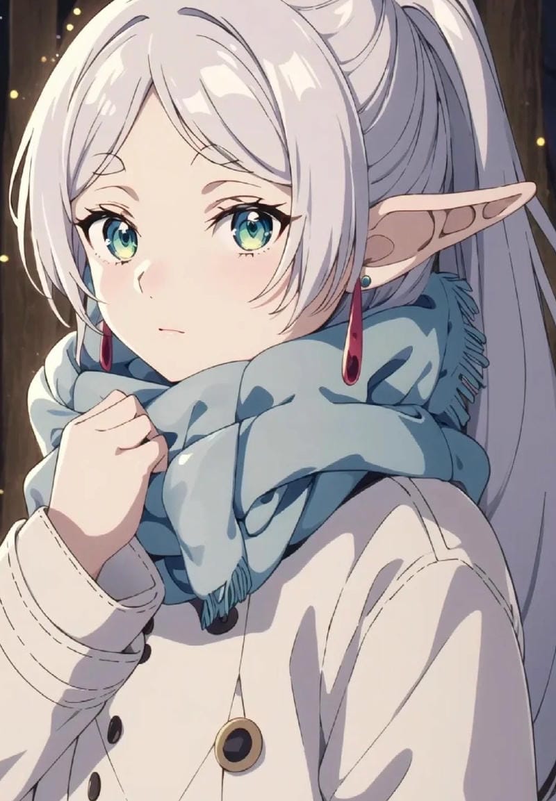 Hình ảnh anime nữ tóc trắng tinh tế