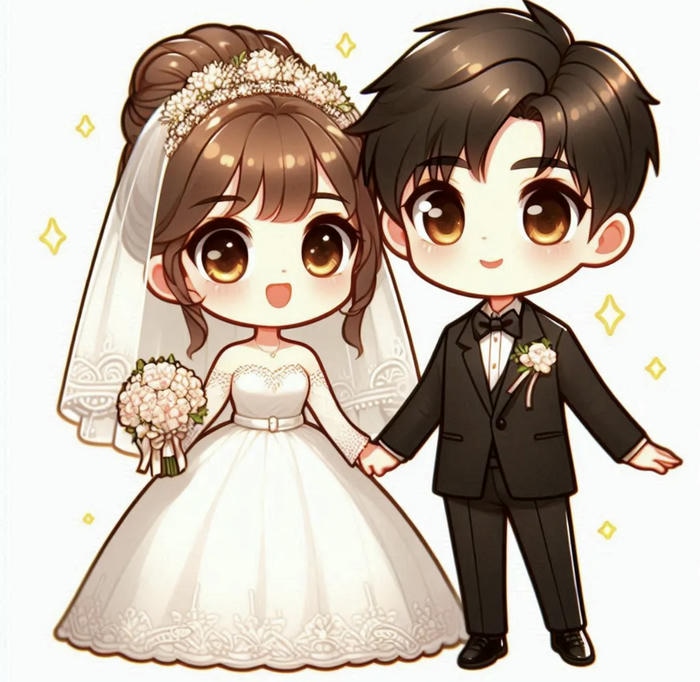 Hình ảnh chibi cưới dễ thương ngọt ngào