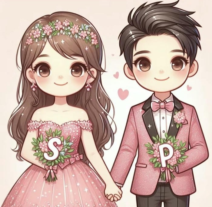 Hình ảnh cưới chibi hạnh phúc tròn đầy