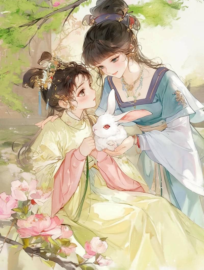 Hình anime nữ cổ trang ánh mắt buồn