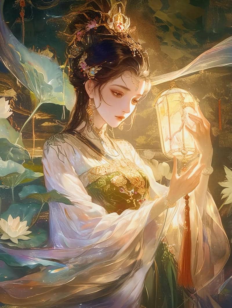 Hình anime nữ cổ trang dáng vẻ xưa