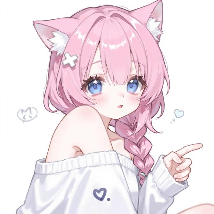 Hình anime nữ tóc hồng cuốn nhìn