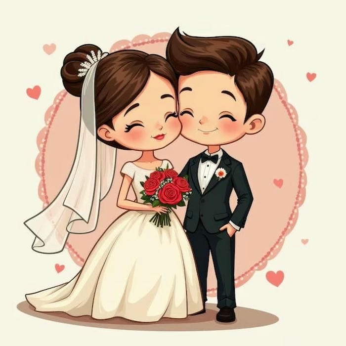 Hình chibi cưới cười tít mắt
