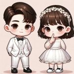 Hình chibi cưới nhỏ nhắn xinh xắn