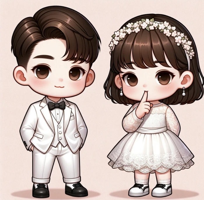 Hình chibi cưới nhỏ nhắn xinh xắn