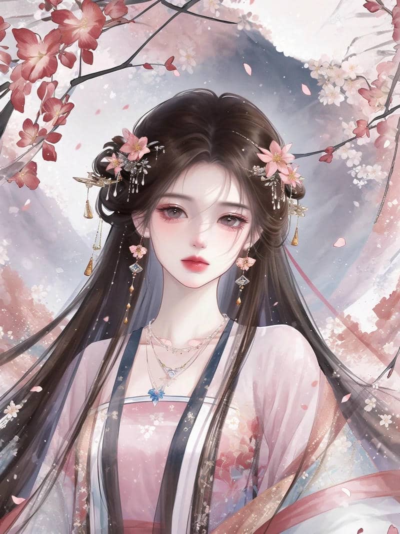 Nhân vật anime nữ cổ trang hiền dịu