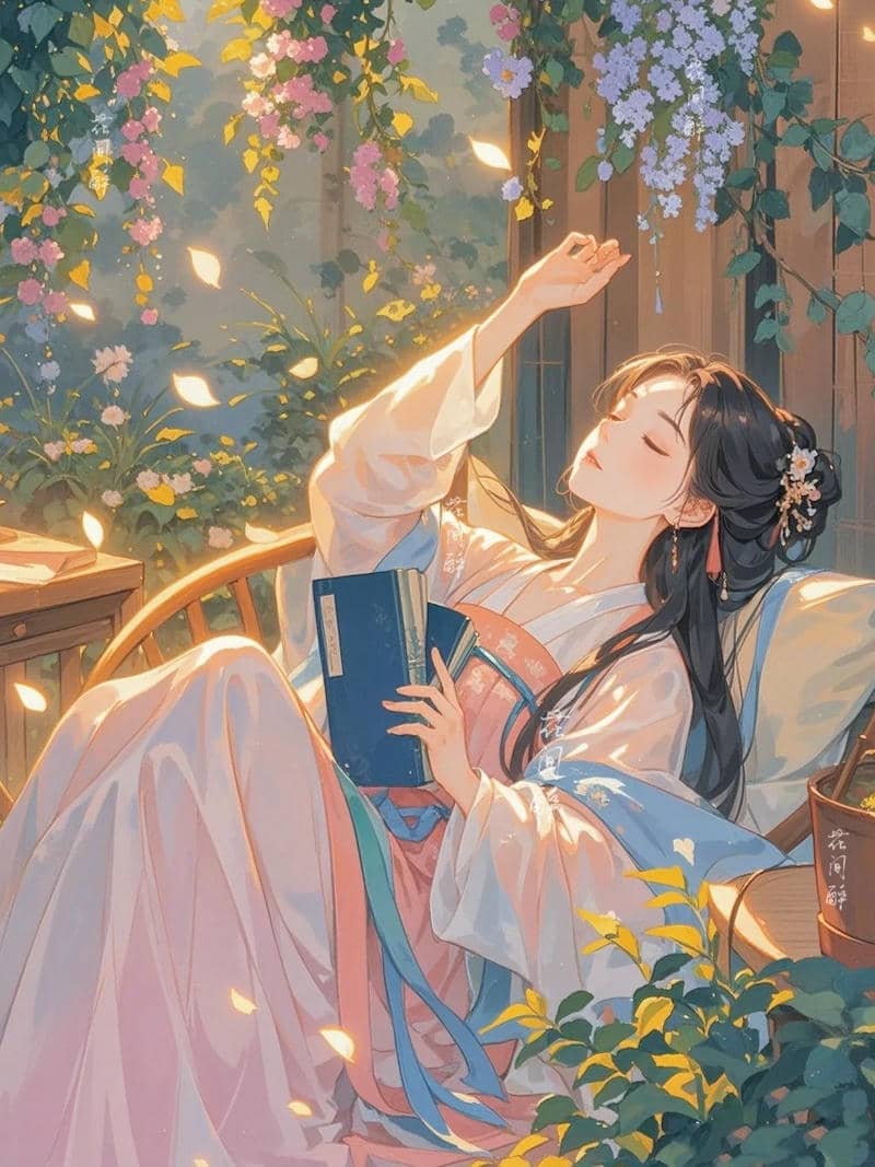 Nhân vật anime nữ cổ trang nhẹ nhàng