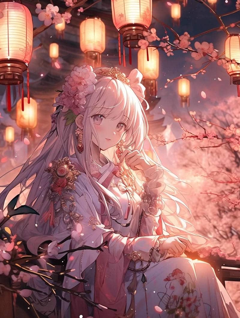 Nhân vật anime nữ cổ trang thanh nhã