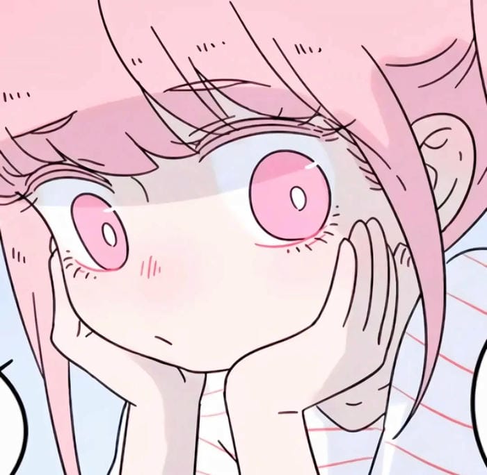 Nhân vật anime nữ tóc hồng dịu dàng