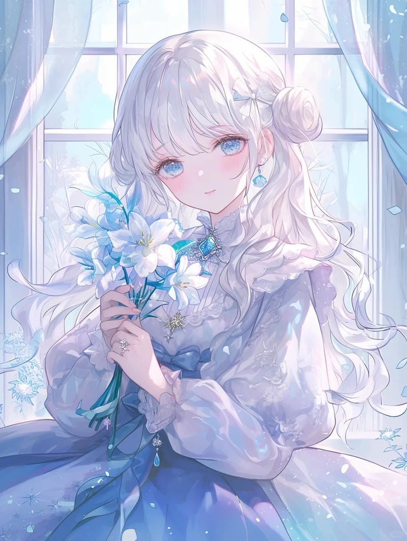 Nhân vật anime nữ tóc trắng nổi bật