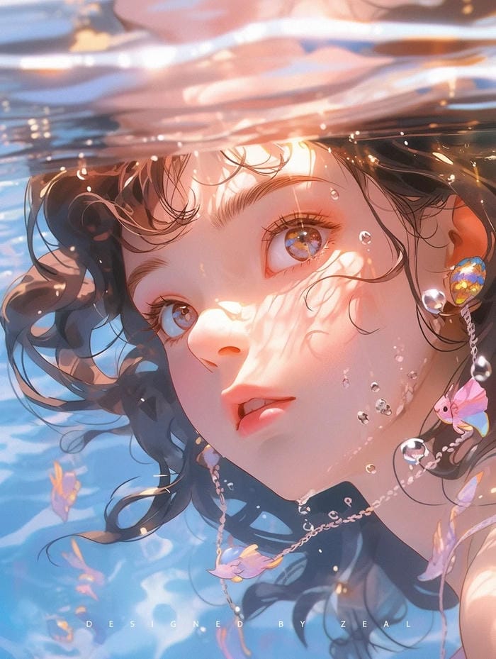 ảnh anime nữ nhìn xuống