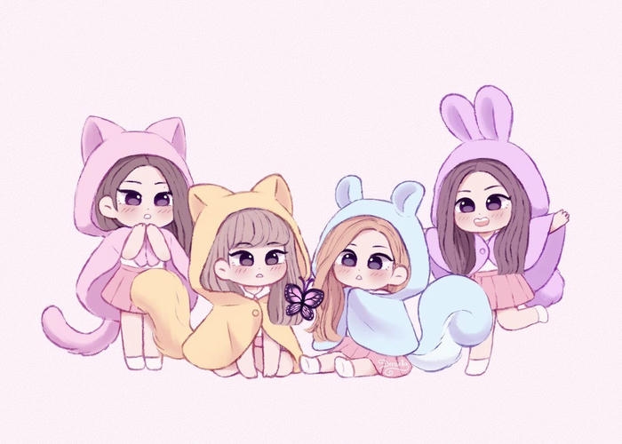 ảnh blackpink chibi hoạt hình Nhật
