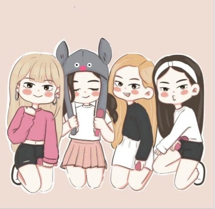 ảnh blackpink chibi minh họa hoạt hình