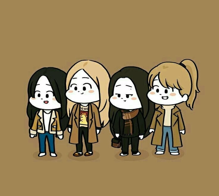 ảnh blackpink chibi nền nâu cute