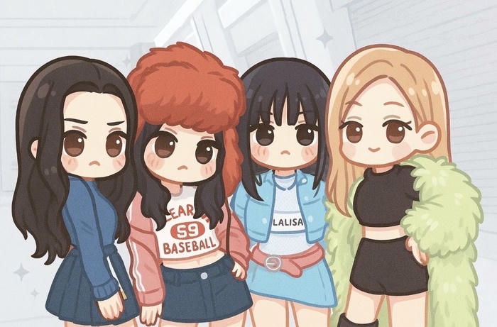 ảnh blackpink chibi nhân vật hoạt hình