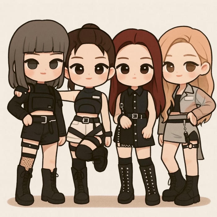 ảnh blackpink chibi trang phục cực cháy