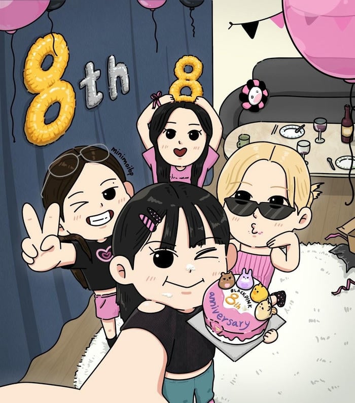 ảnh chibi sinh nhật blackpink cute