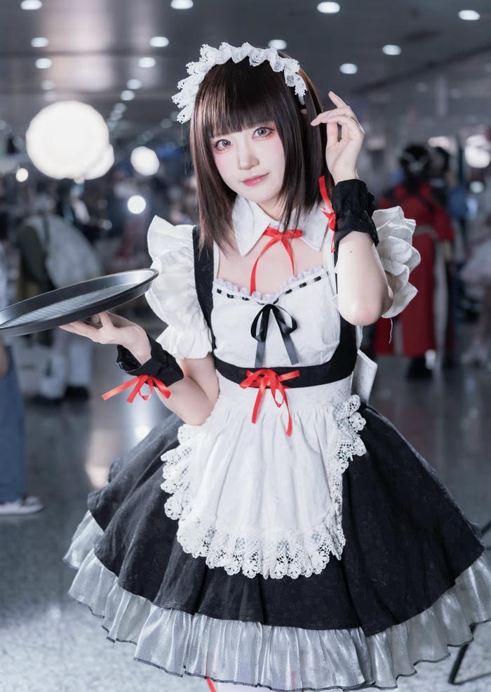 ảnh cosplay maid girl dễ thương