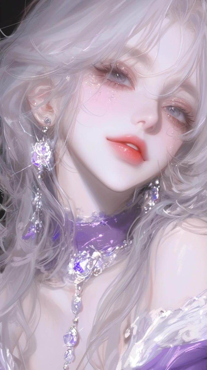 anime girl lonely look