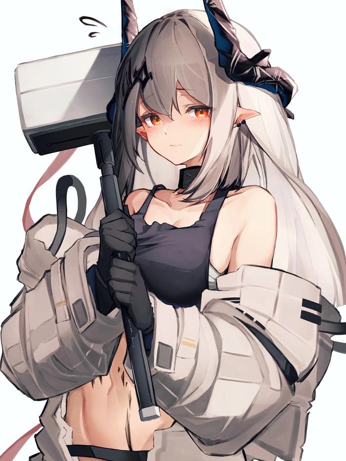 anime nữ tay cầm vũ khí