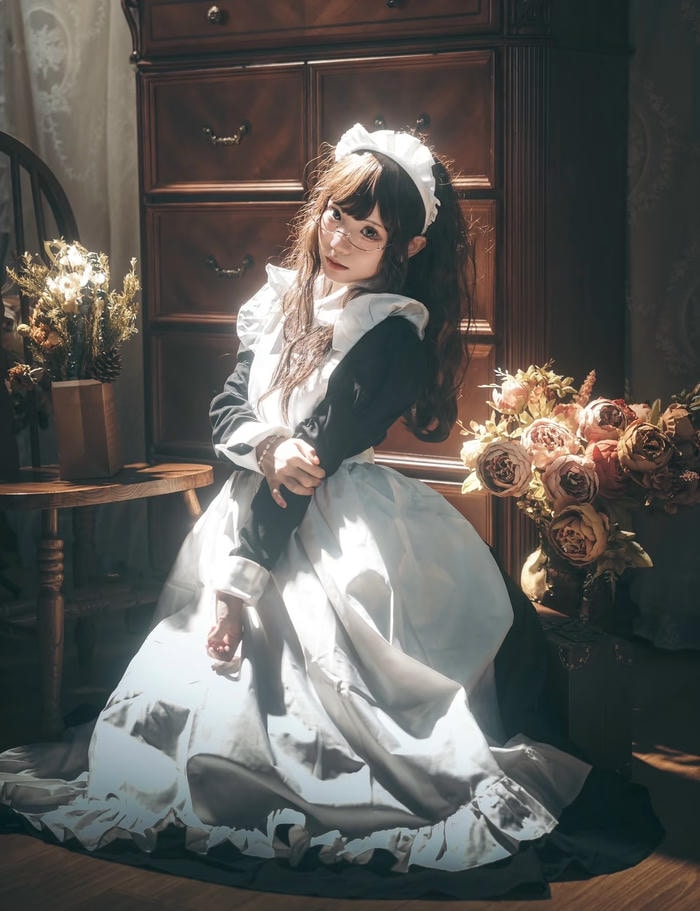 cosplay hầu gái với concept nghệ thuật