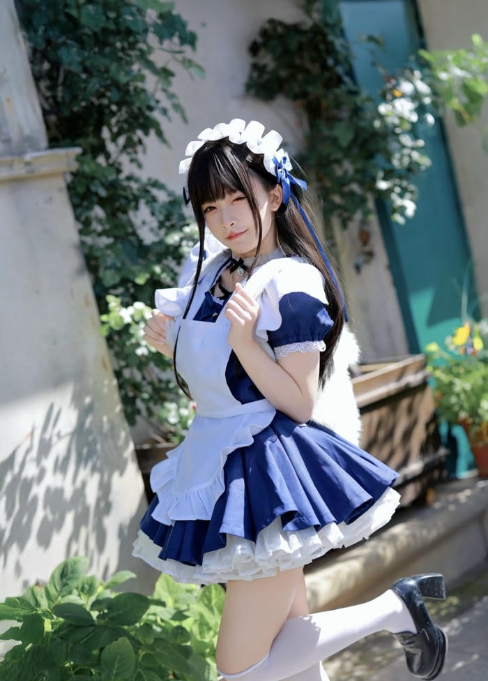 cosplay maid anime nữ đáng yêu