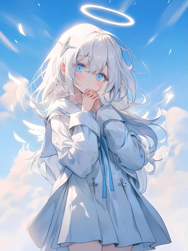 Ngắm ảnh 88+ anime girl tóc trắng cực dễ thương và nhí nhảnh