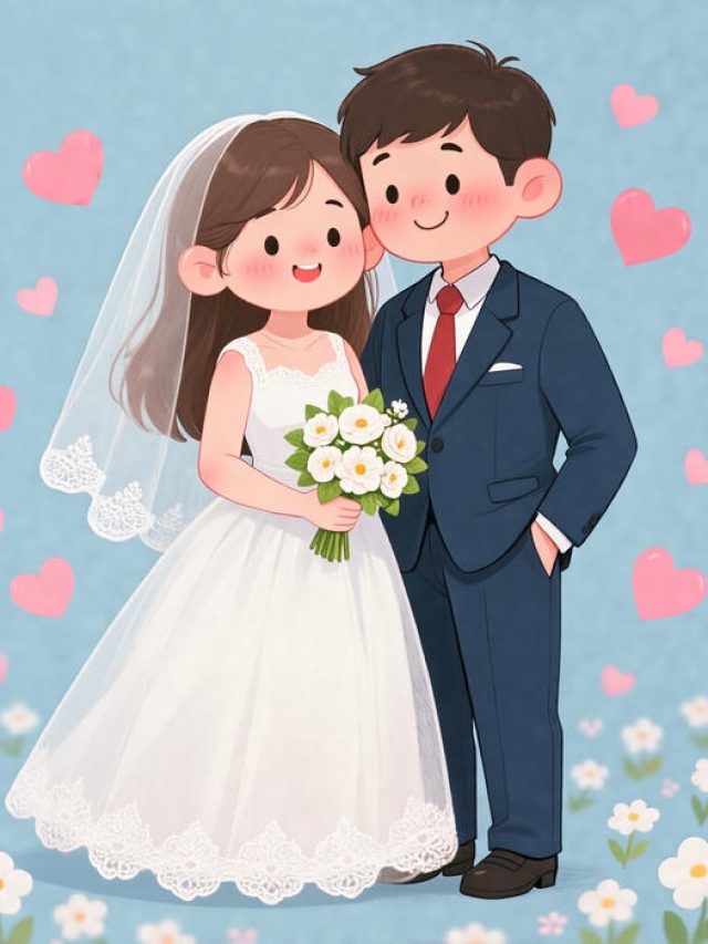 Bộ sưu tập 101+ ảnh cưới chibi dễ thương cho cặp đôi trẻ