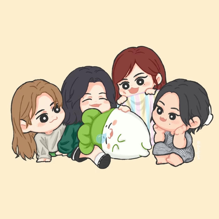 hình ảnh blackpink chibi minh họa nghệ thuật