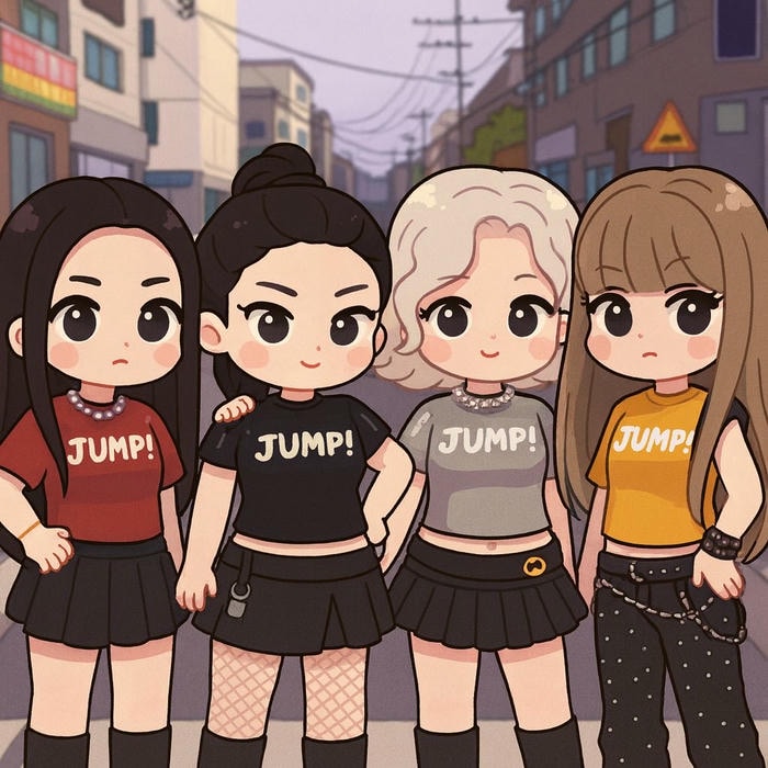hình ảnh blackpink chibi nét vẽ dễ thương