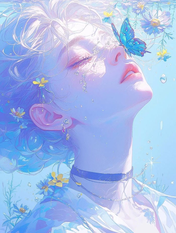 hình anime girl tâm trạng nặng