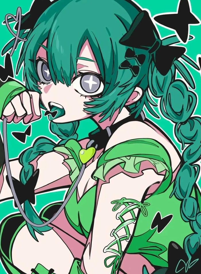 hình anime girl tạo dáng