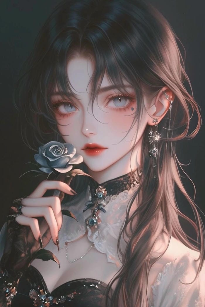 hình anime girl tối màu