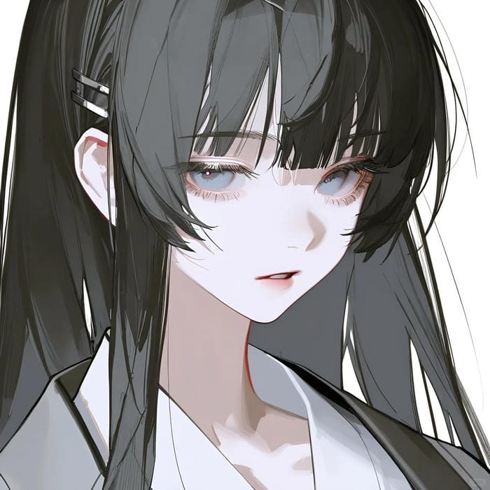 hình avatar anime nữ tóc đen