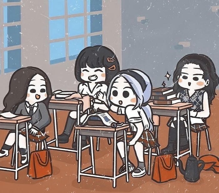 hình blackpink chibi nét vẽ đáng yêu