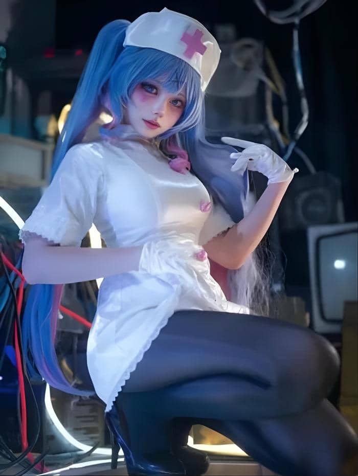 hình cosplay y tá đáng yêu