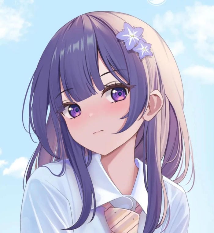 hình đại diện anime nữ kẹp nơ