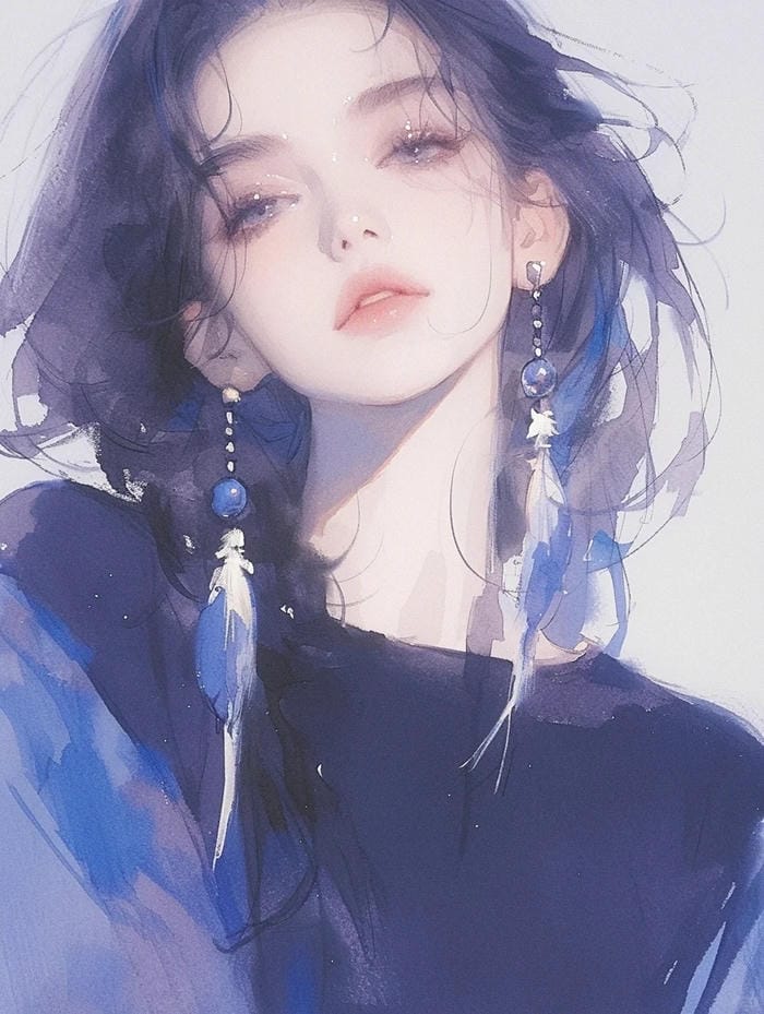 sad anime girl drawing