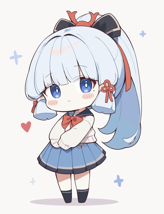 Ảnh anime chibi cô bé dễ thương trong tạo hình đơn giản