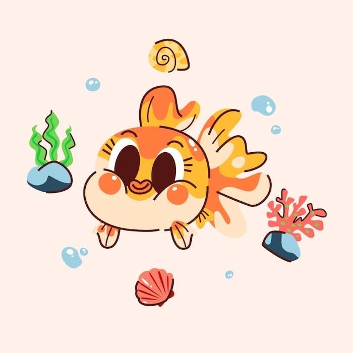 Bức ảnh cá chibi cute chủ đề cá biển