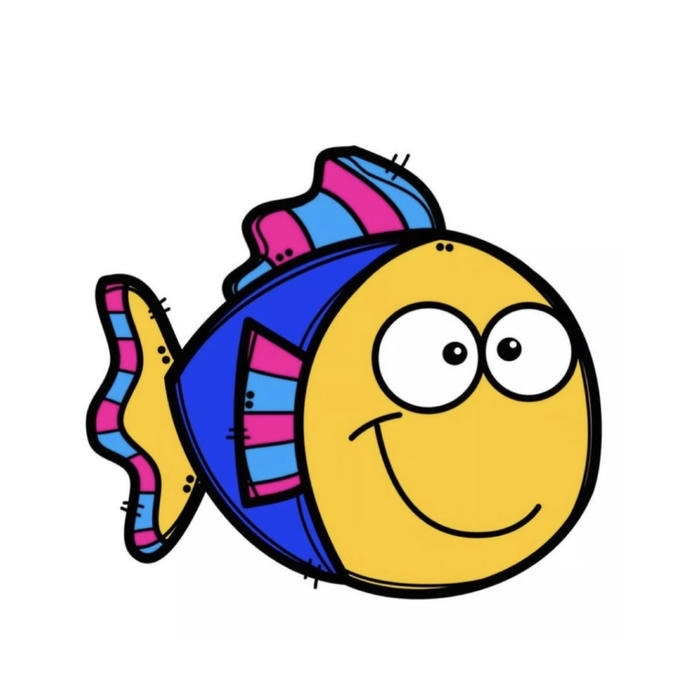 Bức hình cá chibi cute với tạo dáng nhỏ