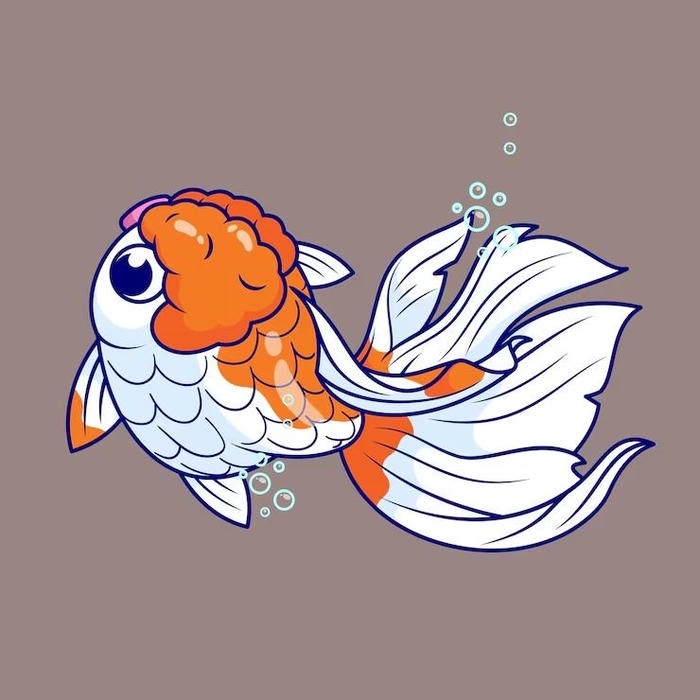 Hình ảnh cá chibi đáng yêu với nét mềm mại