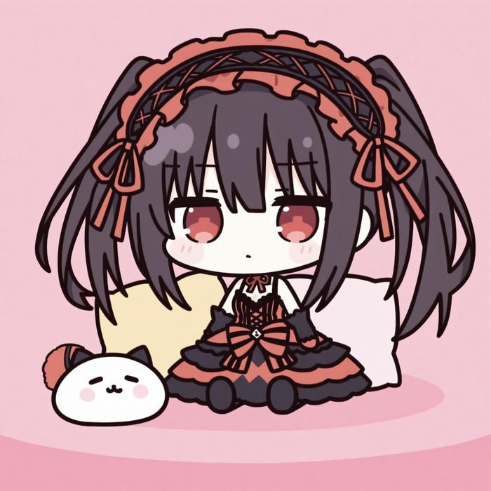 Hình anime chibi nhân vật nữ dễ thương tông màu sáng