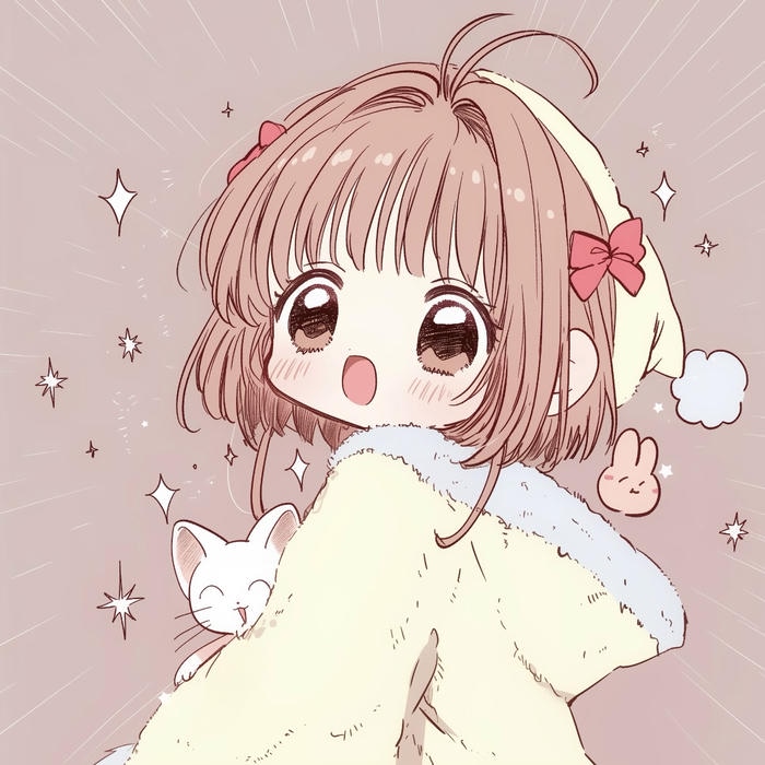 Hình anime nữ chibi dáng đứng dễ thương