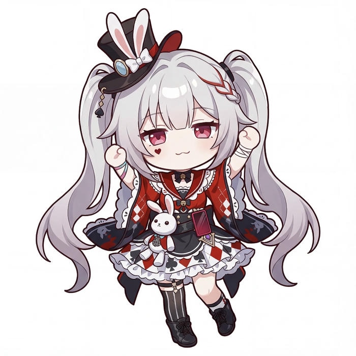 Hình anime nữ chibi mái tóc bay nhẹ