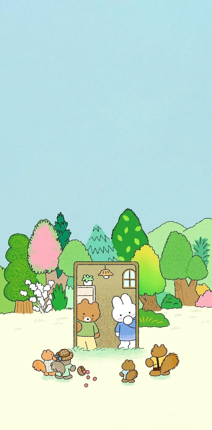 Hình nền chibi cute tông màu pastel