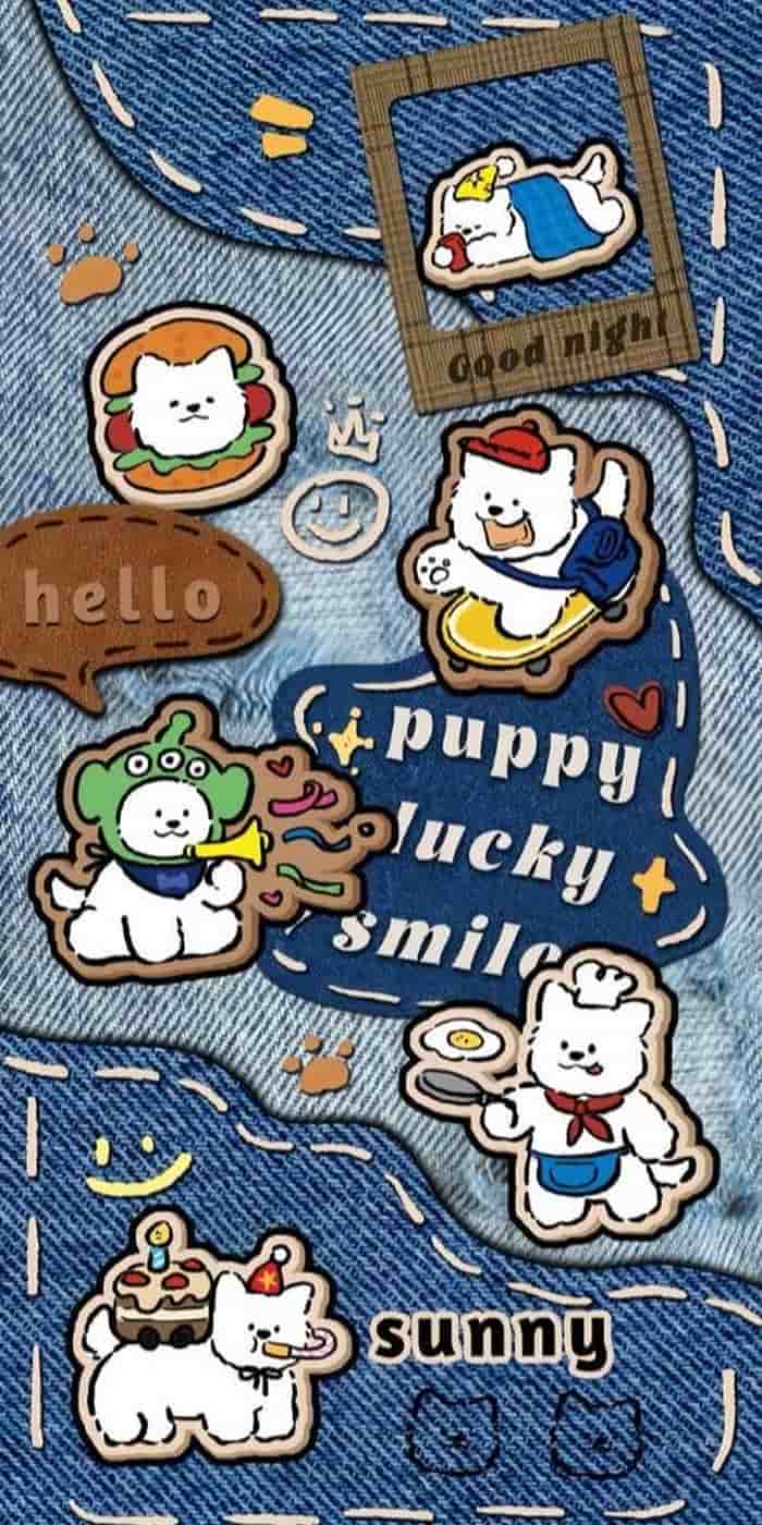 Hình nền chibi cute tông màu xanh nhẹ nhàng